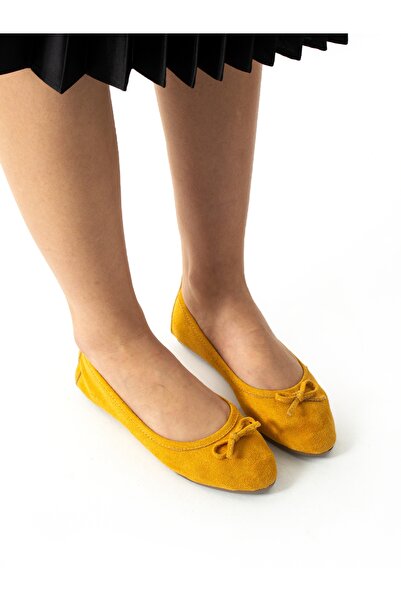 ALEMDAR AYAKKABI SECRET Жіночі балетки з жовтим бантом
