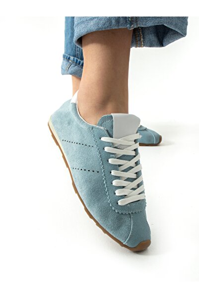 ALEMDAR AYAKKABI FULGOR Mavi Hakiki Deri Kadın Sneakers