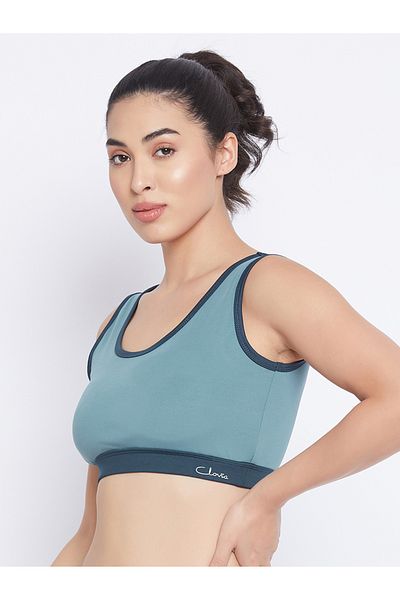 Clovia By Styli Medium Impact Padded Non-Wired Sports Bra with Removable Cups