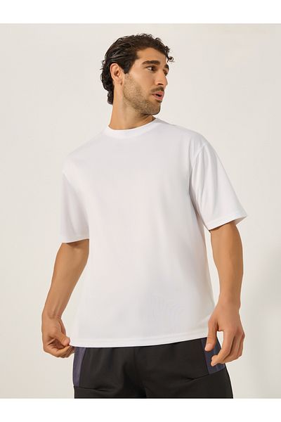 Styli Slogan Print Round Neck Oversized Training T-Shirt