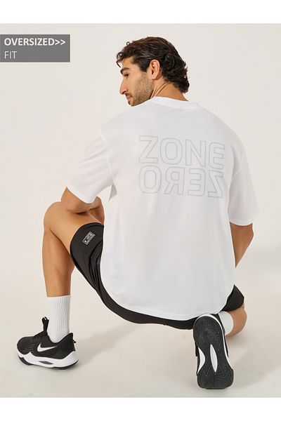 Styli Slogan Print Round Neck Oversized Training T-Shirt