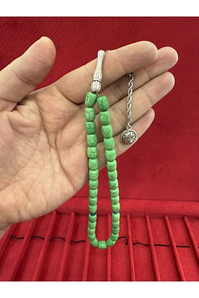 Anemore Collection Green Pregnant Stone and Zaza Rosary, Gifts for Dear Father in Wooden Box