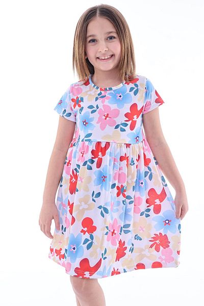 minikiss Rochie pentru fete din Lycra cu imprimeu floral