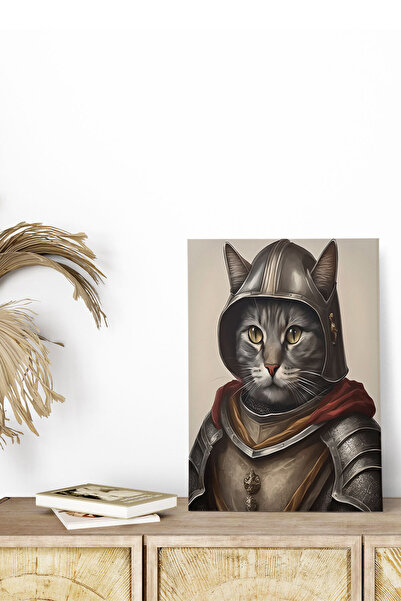 qoeuyl boutique Ζωγραφική με θέμα τη μεσαιωνική γάτα No:3 Retro Vintage 18x27...