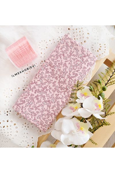 ilmekhobievi Poplin Fabric Soft Floral Patterned Pink Color 100% Cotton 50X170Cm (1Prç)