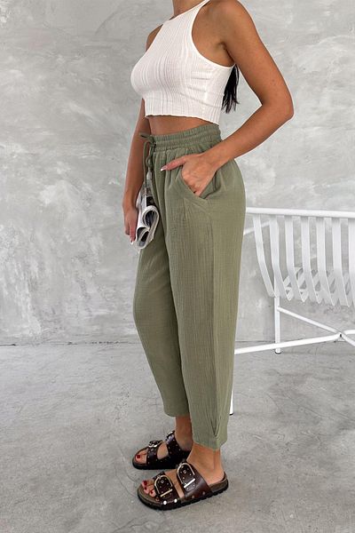 İstangül Butik Pantaloni cu balon din muselină din bumbac