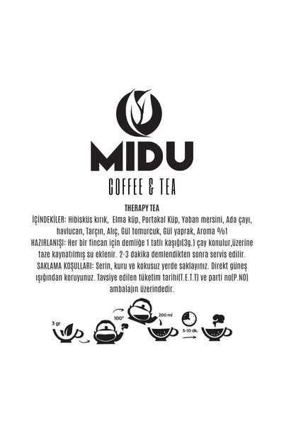 MİDU COFFEE & TEA شاي علاجي، شاي أعشاب، 250 غرام.