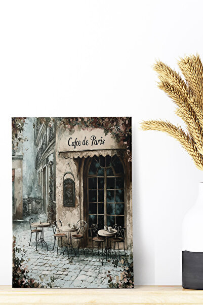 qoeuyl boutique Cafe De Paris No:9 Retro Vintage 18x27 MDF Ξύλινη αφίσα ζωγρα...