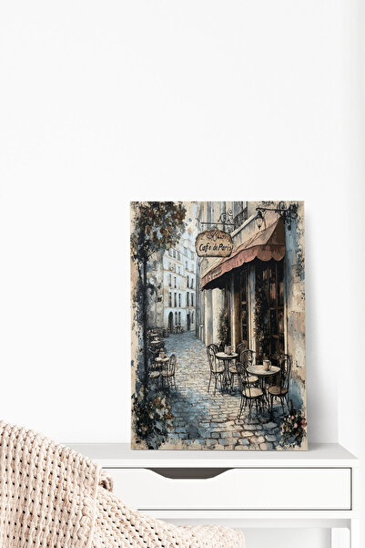 qoeuyl boutique Cafe De Paris No:1 Ρετρό Vintage 18x27 MDF Ξύλινη αφίσα ζωγρα...