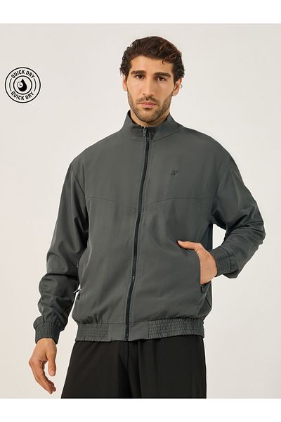 Styli Relaxed Fit High Neck Jacket with Mesh Lining