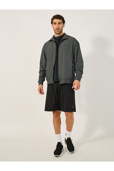 Styli Relaxed Fit High Neck Jacket with Mesh Lining