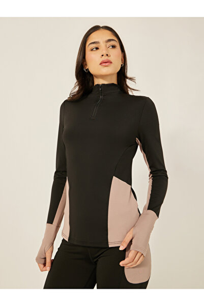 Styli COLORBLOCK HALF ZIP THUMBHOLE LS TOP and LEGGING ACTIVE SET