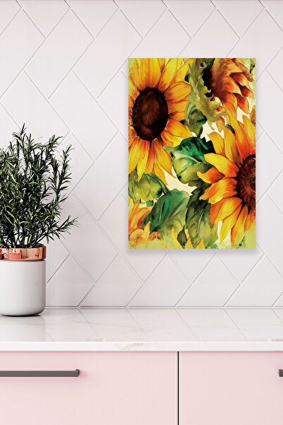 qoeuyl boutique Θέμα ηλίανθου Νο: 6 Ρετρό Vintage 18x27 MDF Ξύλινη αφίσα ζωγρ...