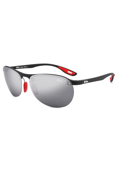 Lee Cooper Men Polarized Sunglasses Matt Black  Mirror Lens - LC1020C03