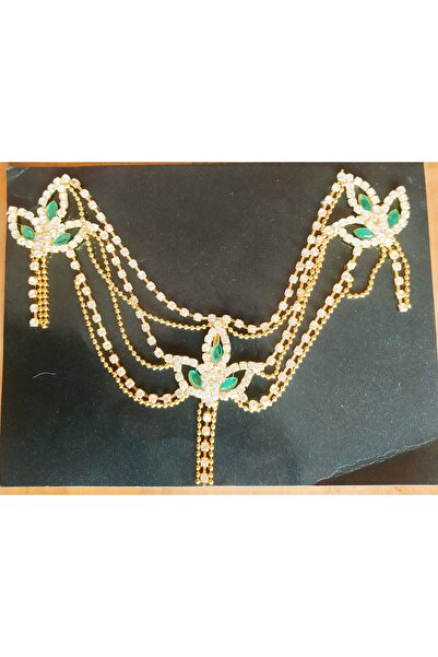 Bebek Bindallı Kına gecesi alınlık taç yeşil