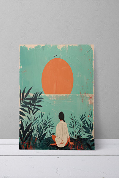 qoeuyl boutique Bohemian Nature Themed No:5 Retro Vintage 18x27 MDF Ξύλινη αφ...