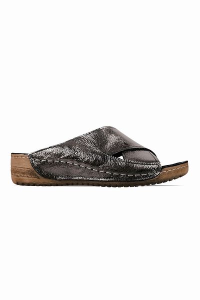 Lal Shoes & Bags Papuci Darlen din piele naturală cu bandă încrucișată-ANTRACIT