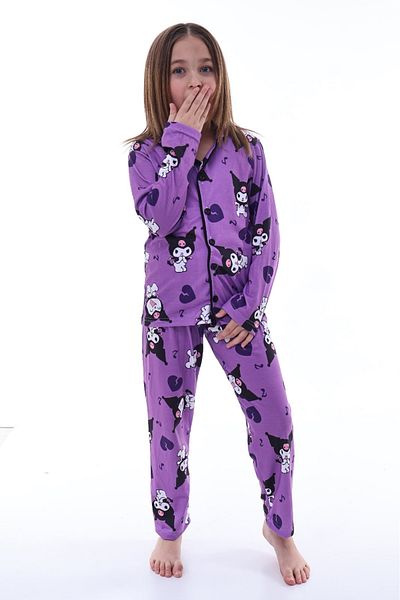 minikiss Printed Girl's Nightgown with Bristles