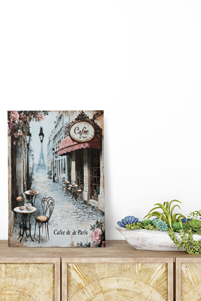 qoeuyl boutique Cafe De Paris No:10 Retro Vintage 18x27 MDF Ξύλινη αφίσα ζωγρ...