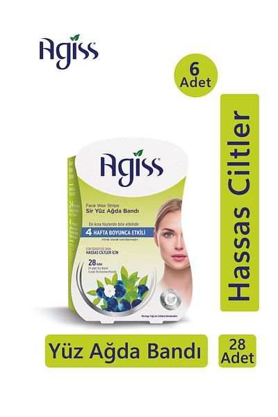 AGISS 28 Pack Sir Facial Wax Strips Sensitive Skin 6 Pieces