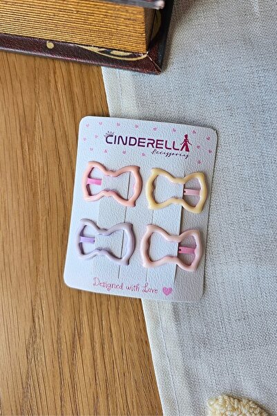 Cinderella Set de 4 agrafe cu fluturi de culoare moale și strălucitoare, 3,2 cm - Agrafe laterale pentru păr pentru fete și copii