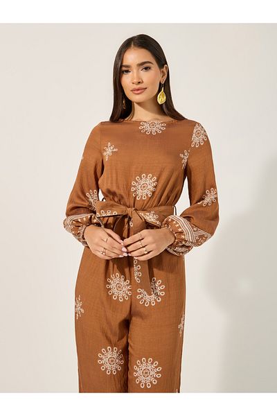 Styli All over printed printed jumpsuit in straight legged fit