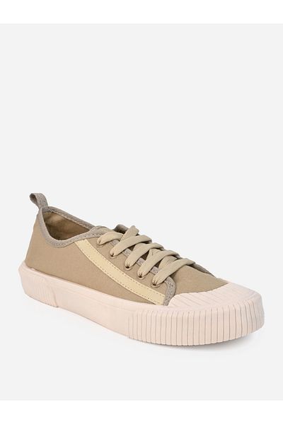 Styli Tape Detail Canvas Lace Up Sneakers