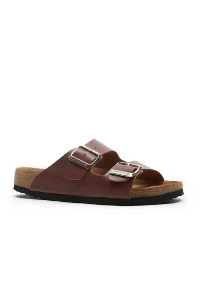 Comfortfüsse / Bali-N - شبشب جلدي مزدوج النطاق (جلد أسمر)