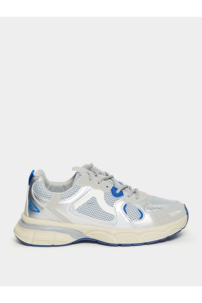 Styli Stitch Detail Contrast Panel Lace Up Chunky Sneakers