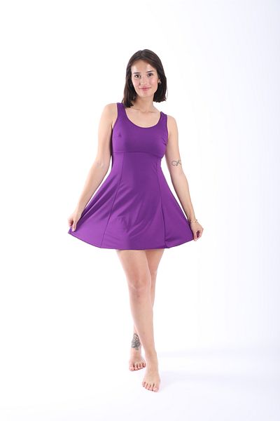 My-o Women's Dress Swimsuit with Shorts -Plain -Lycra 38-52