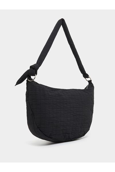 Styli Textured Shoulder Bag with Zip Closure