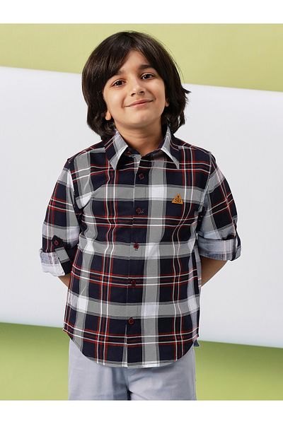 Stylo Bug By Styli Checked Roll-Up Sleeve Shirt