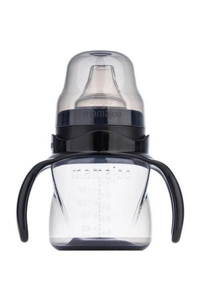 Mamajoo Sippy-Free Educational Cup with Handle, 160 Ml, Black, 6 Months, 1 Piece