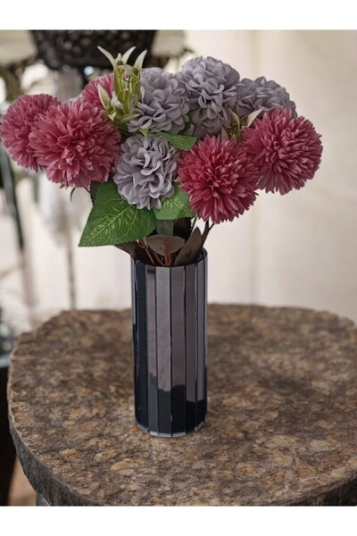 extrasepetim Smoked Mirrored Stylish Round Vase - 20cm Decoration