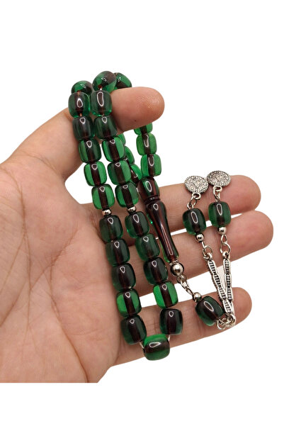 Han Ticarethane كبسولة قطع خرزات صلاة من مسحوق العنبر باللون الأخضر الخاص