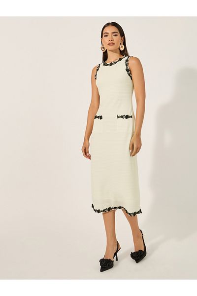 Styli Plain Sleeveless Sheath Midi Dress