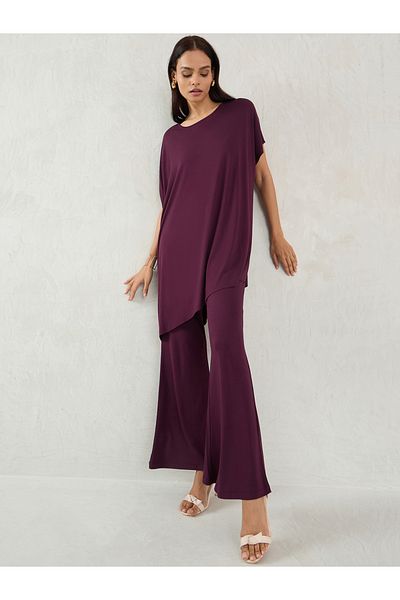 Femmella By Styli بنطال محبوك متوسط الارتفاع