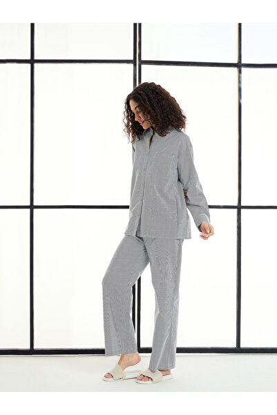 Sassafras By Styli Striped Lounge Shirt and Pants Set