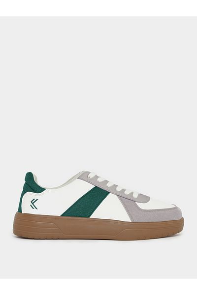 Styli Court Lace Up Color Block Sneakers