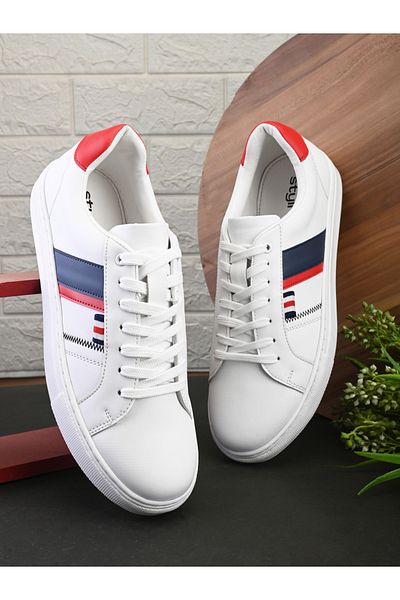 Styli Stripe Flatform Sole Lace Up Sneakers