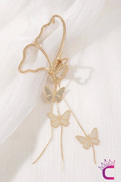 Cinderella Elegantní a módní 8cm visící kovová spona do vlasů střední velikosti pro ženy