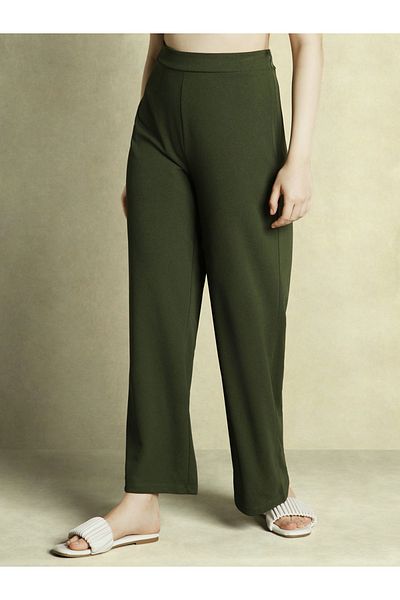 Dennis Lingo By Styli Mid Rise Wide Leg Relaxed Fit Trousers
