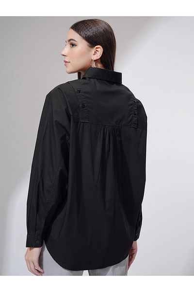Tokyo Talkies By Styli Solid Long Sleeve Oversized Shirt