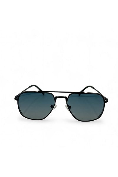 SuperStep Black Aviator Sunglasses - Blue Lens