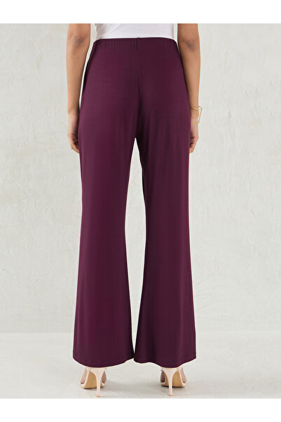 Femmella By Styli Mid Rise Knit Flared Pants