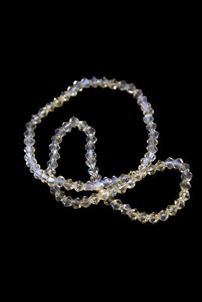 Serhat Aksesuar ve El İşçilik 4 ملم خرز زجاجي كريستالي هرمي بيج فاتح 1 خيط - ...