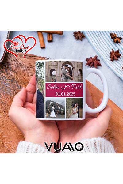 VUAO Kişiye Özel 7 Fotoğraflı, İsimli ve Tarihli Kupa Bardak - Resim Baskılı ...
