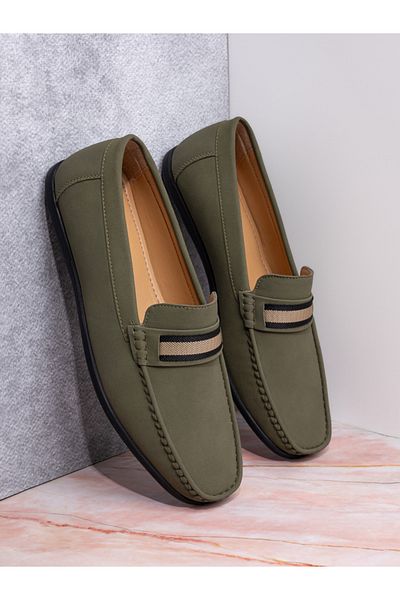 Styli Slip On Striped Band Loafers