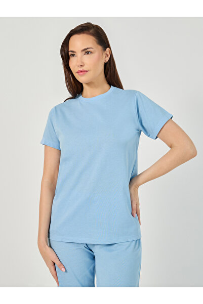 Styli Solid Round Neck T-Shirt and Pyjama Set