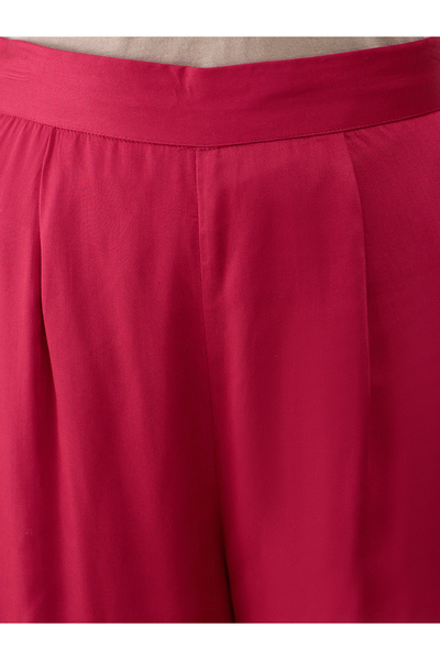 Femmella By Styli Sleeveless Scallop Trim Tunic with Straight Pant Co-Ords